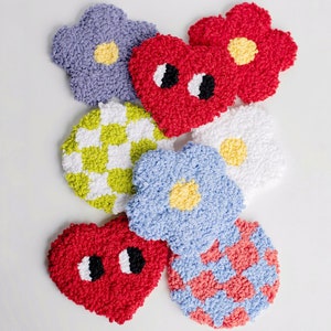 Handmade Flower Coaster Punch Needle Embroidered image 6