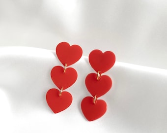 Heart Earrings - 3D Printed