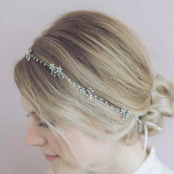 NEW! Gold Rhinestone Bridal Headpiece, Gold Crystal Wedding Hair Vine, Flower Girl Headband, First Communion Headband, Bridal Headpiece