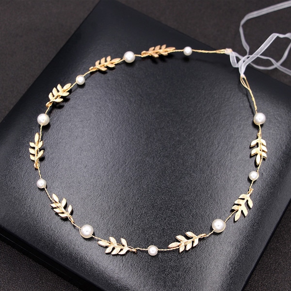 Gold Leaf Headband Etsy