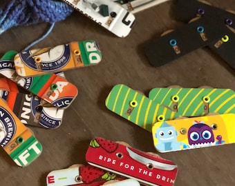 Rectangular Stitch / Row Counters from up cycled materials