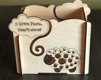 Yarn Box with built-in Needle Gauge