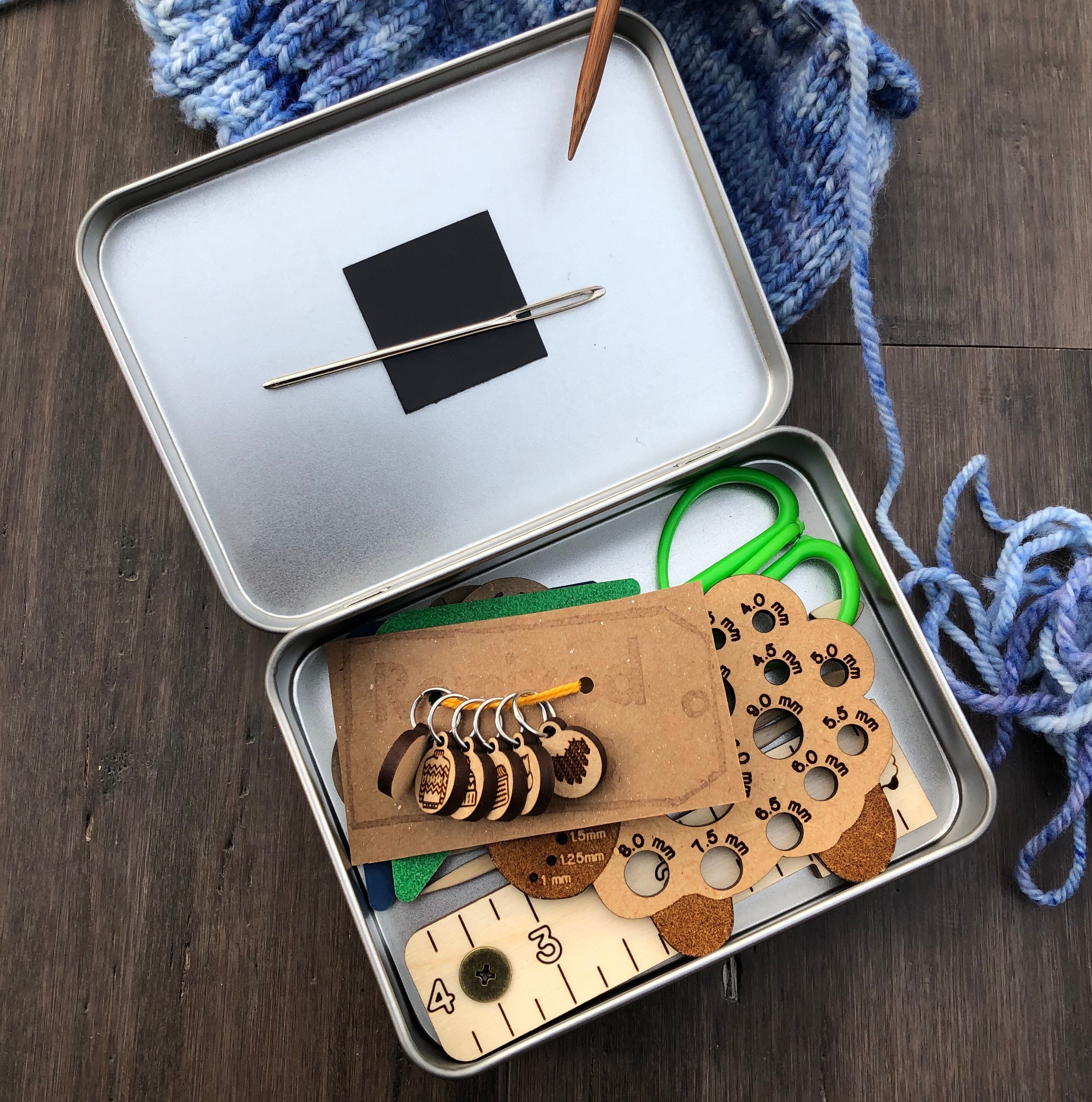 Knitting Notions Tin rectangular Etsy
