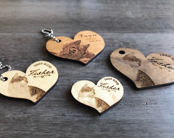 Engraved Pet Photo Keychain: Personalized Memorial Keepsake