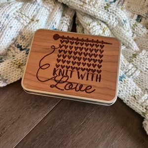 Knitting Notions Tin - Knit with Love