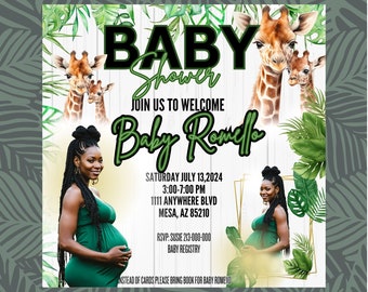 Jungle Theme Editable Baby Shower Template