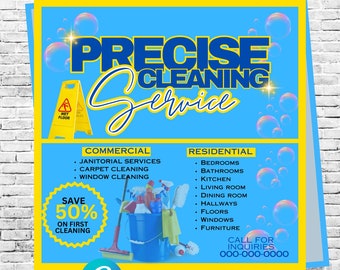 Cleaning Service Flyer, DIY Flyer Template Design, Cleaning Flyer Advertisement, Housekeeper Cleaner Flyer, House & Office Cleaning Flyer