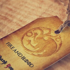 Game of Thrones Instant Download Favor and Gift Tag Printable - Etsy