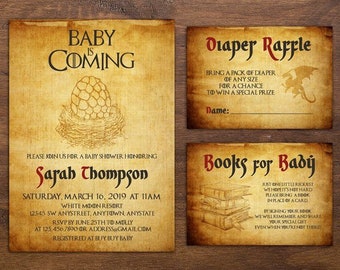 Game Of Thrones Bridal Shower Invite Printable Card Got Etsy