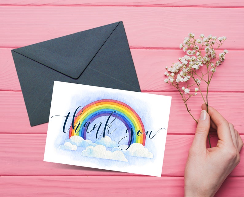 Gender Neutral Rainbow Baby Shower Printable INSTANT DOWNLOAD Thank You