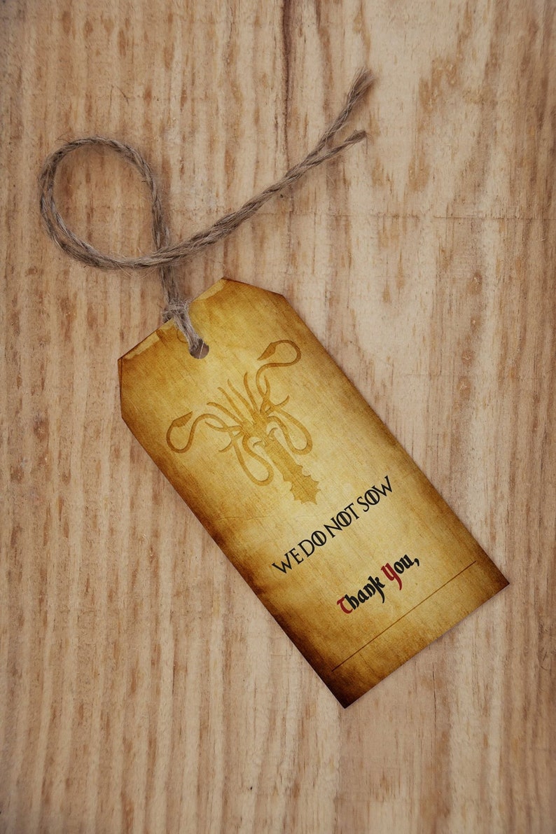Game of Thrones Instant Download Favor and Gift Tag Printable - Etsy