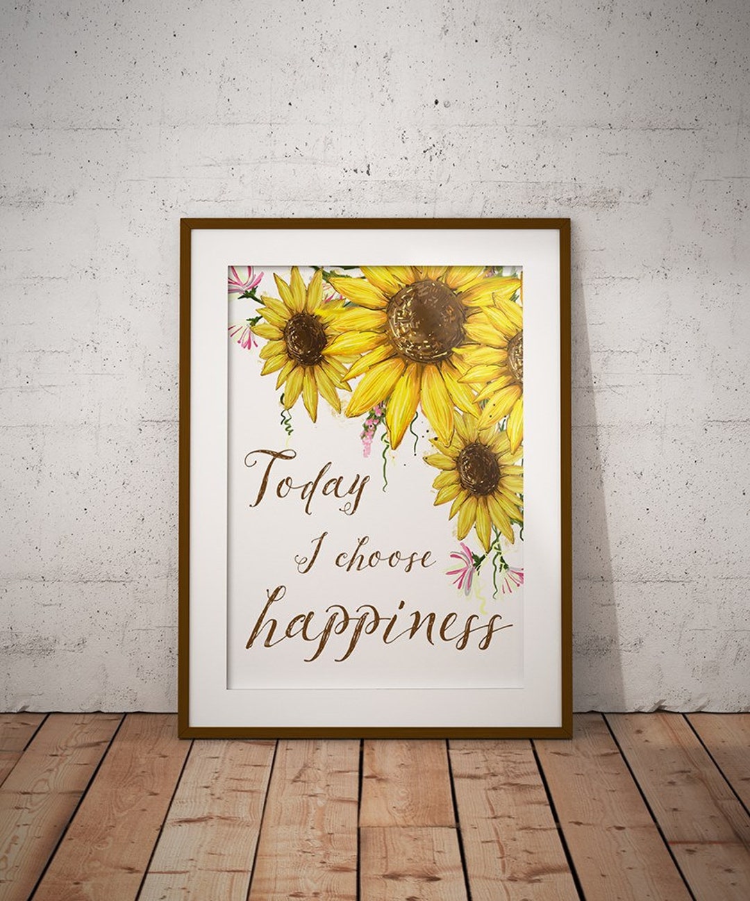 Home Decor Motivation Quotes PRINTABLE Sunflowers Yellow Wall - Etsy