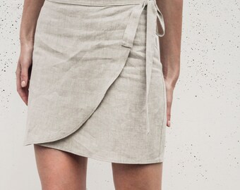 linen wrap skirt midi