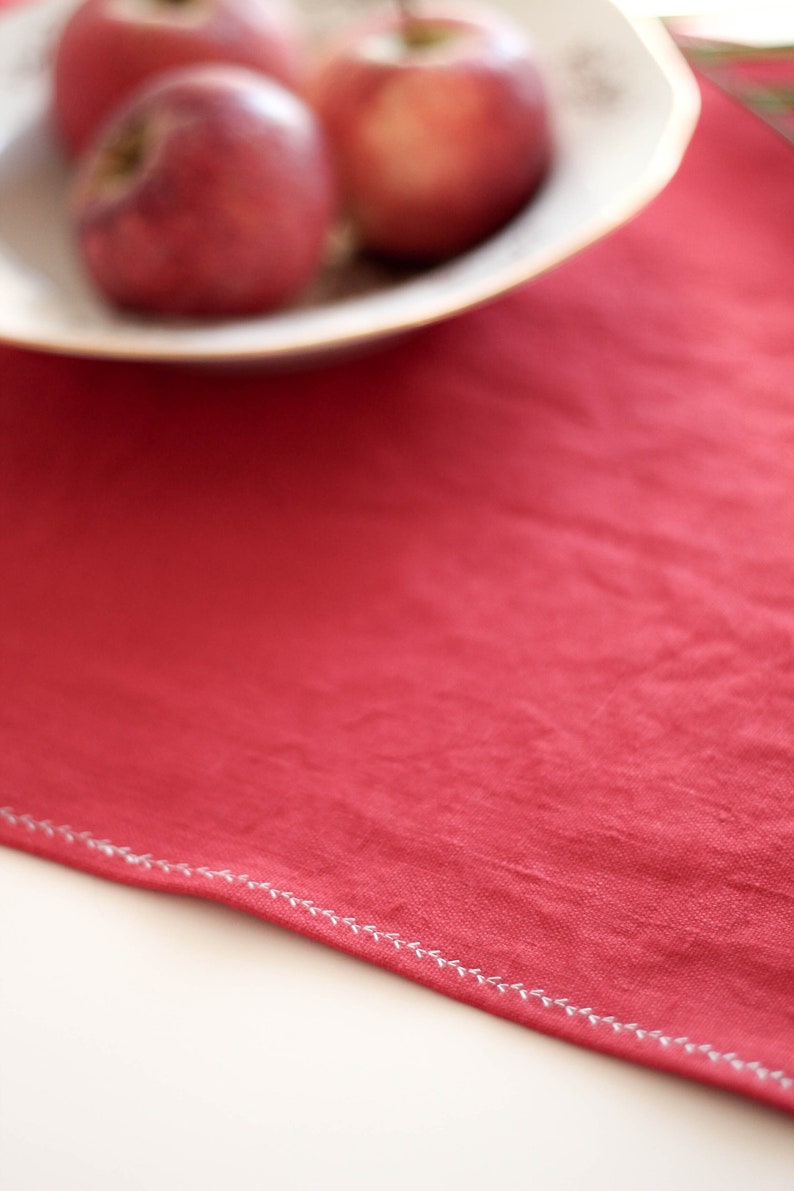 Linen table runner Linen table decor Christmas table decor Zero waste table runner Table linens Sustainable living RUNNER #90