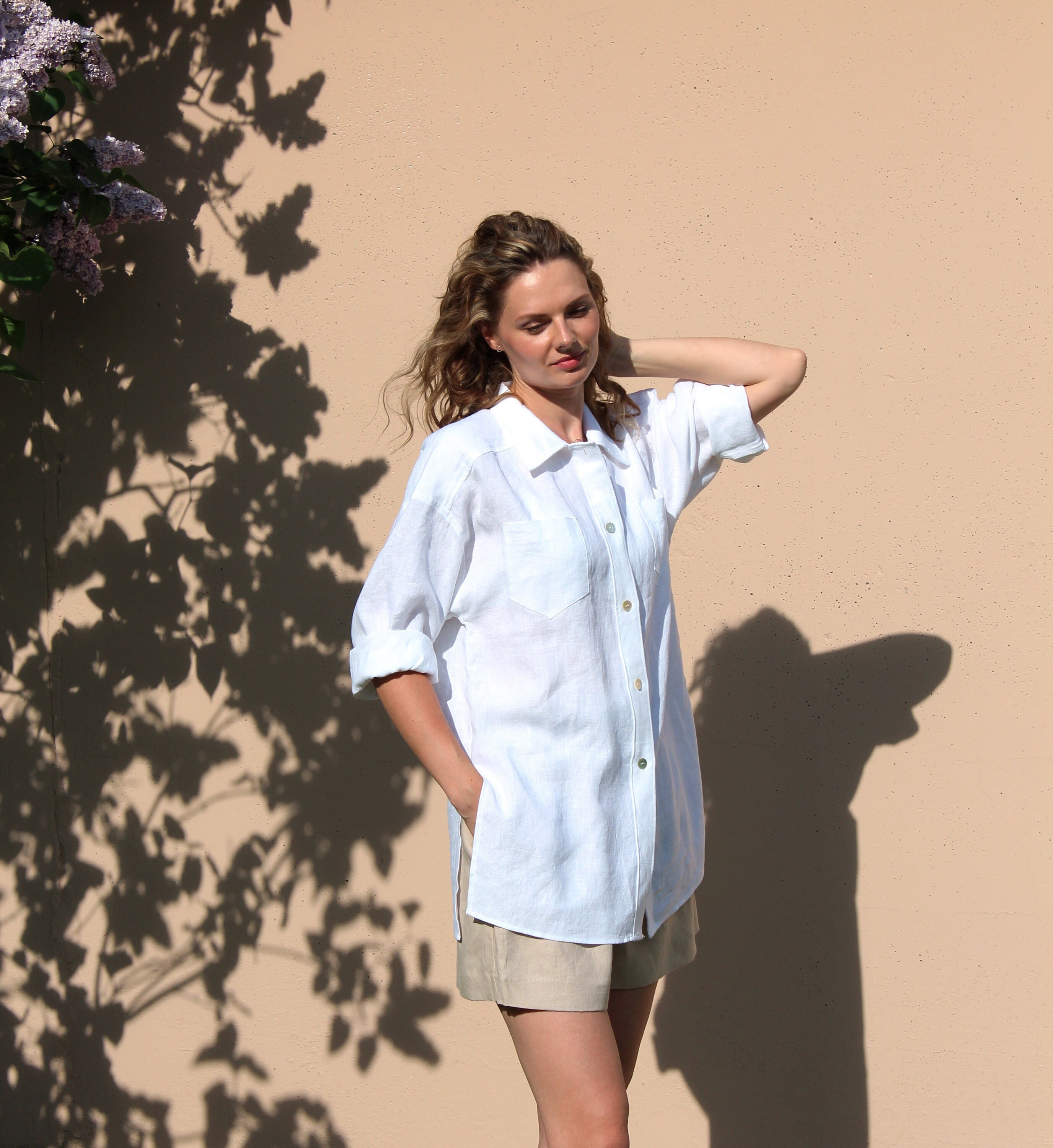 Blake Oversized Shirt Flax Linen
