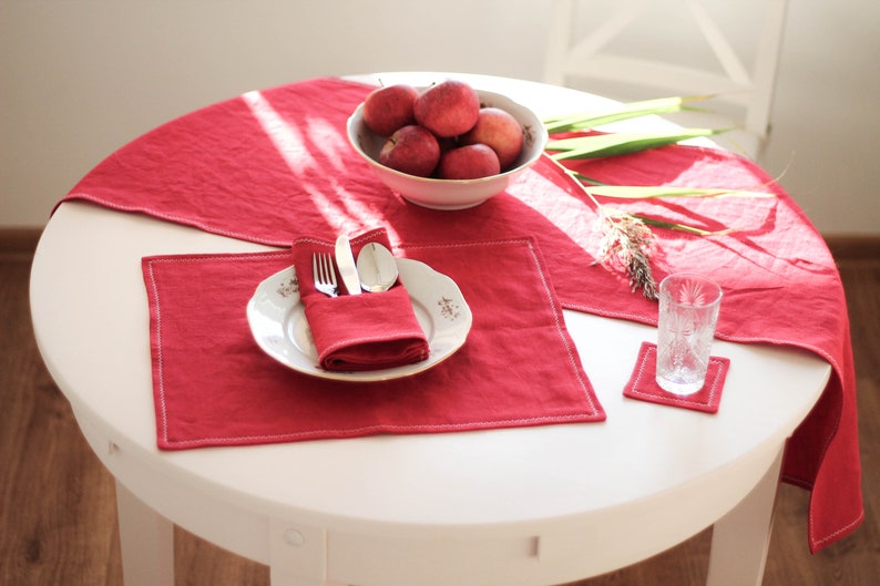 Linen table runner Linen table decor Christmas table decor Zero waste table runner Table linens Sustainable living RUNNER #90