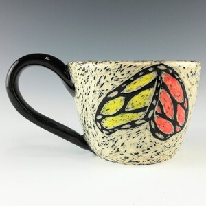 Handmade Ceramic Sgraffito Butterfly Mug image 5