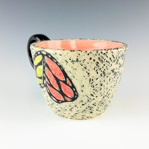 Handmade Ceramic Sgraffito Butterfly Mug image 3