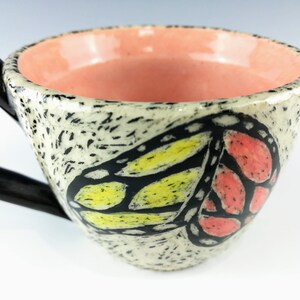 Handmade Ceramic Sgraffito Butterfly Mug image 6