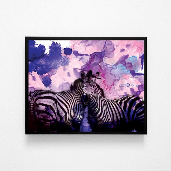 Purple Zebra Zebra Watercolor Zebra Painting Zebra Nursery Print Original Zebra Zebra Home Decor Zebra Artwork Safari Nursery Art