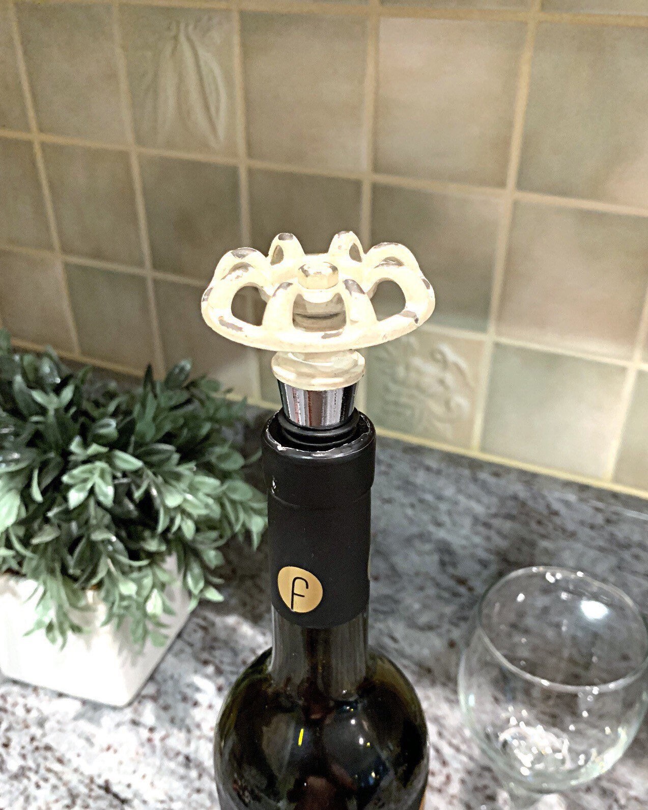 Wine stopper / cast iron bottle stopper / Wine gifts / Etsy