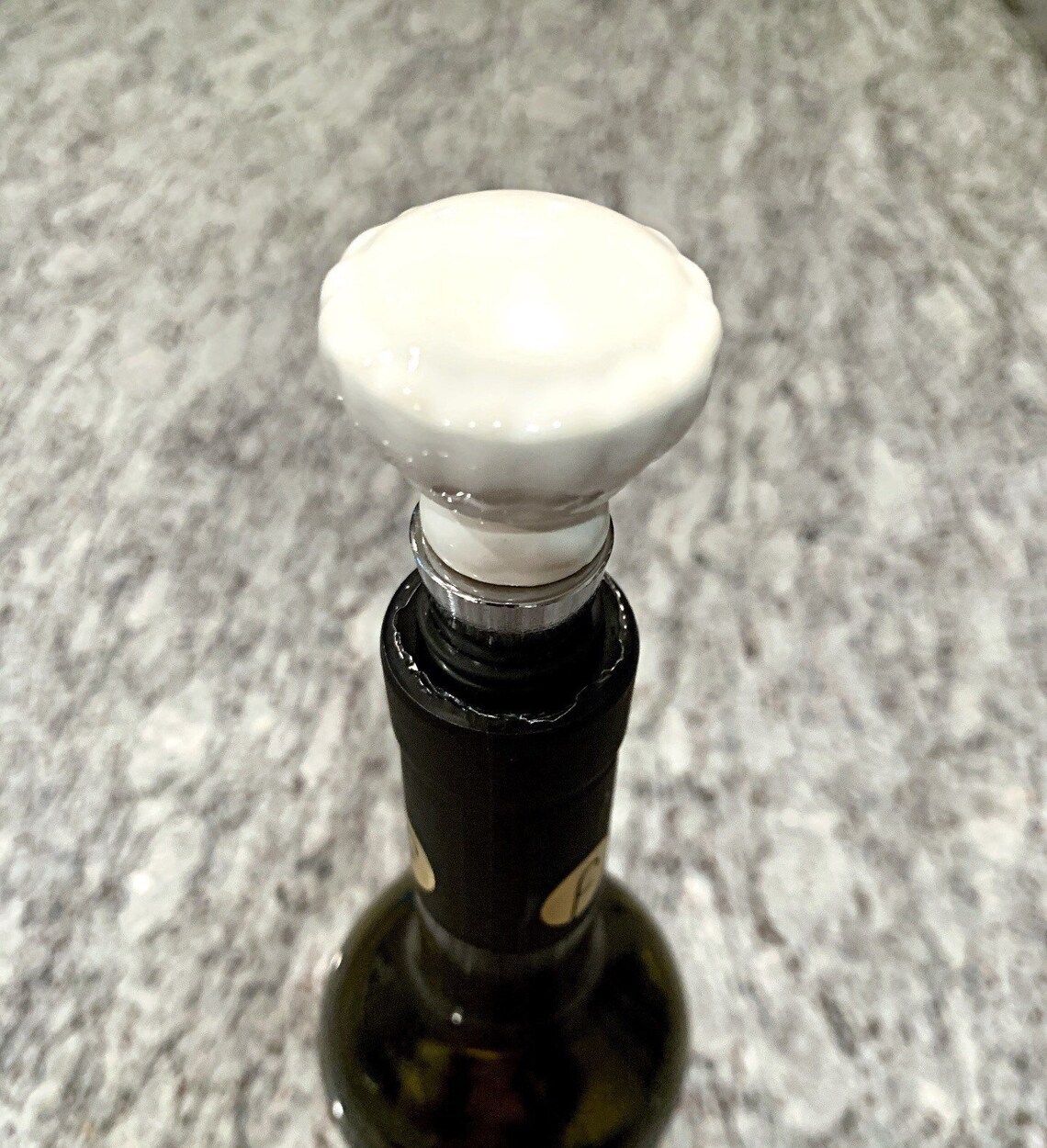 Decorative wine stopper / white ceramic bottle stopper / Wine Etsy