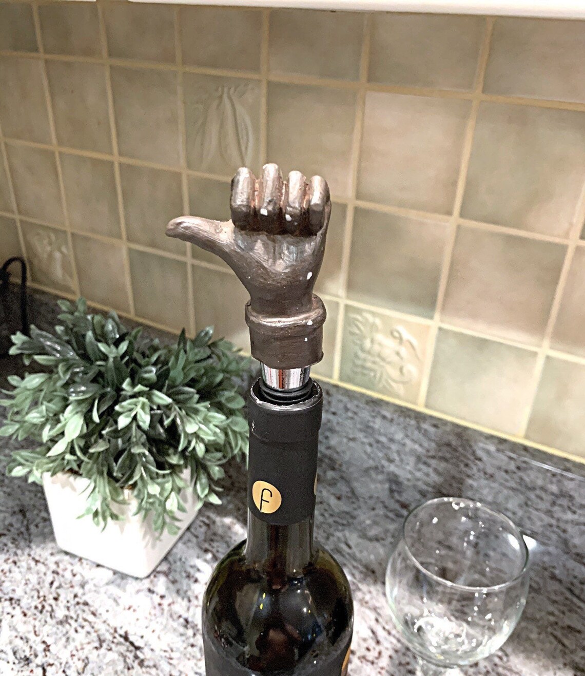 Funny wine stopper / Cast iron hand / Bottle stopper / Wine Etsy