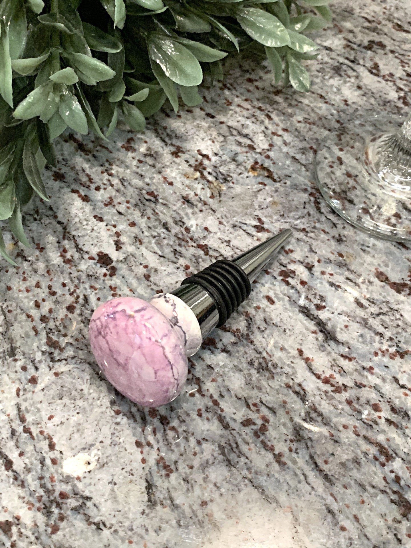 Decorative wine stopper / pink ceramic bottle stopper Etsy