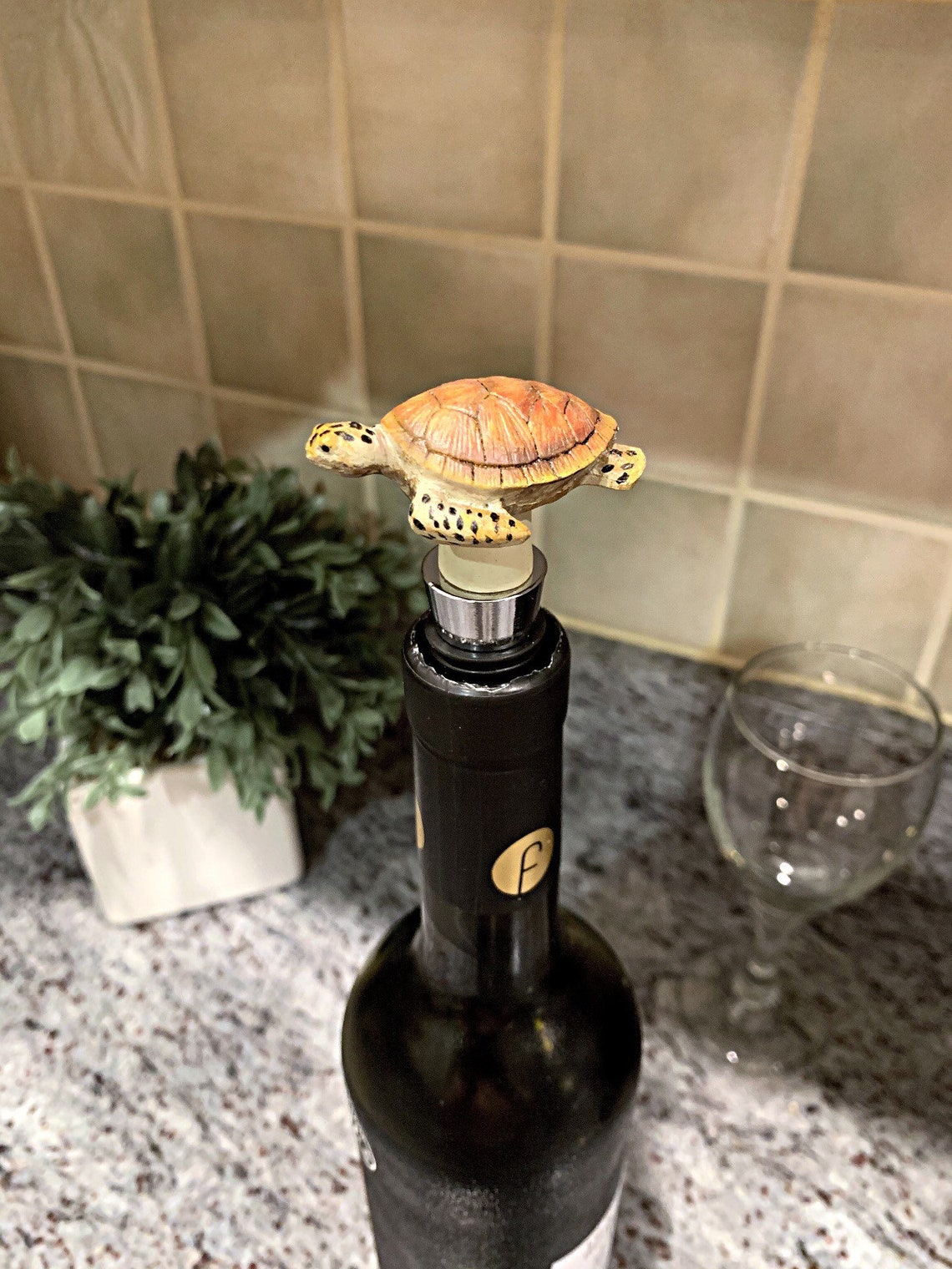 Turtle wine stopper / sea turtle bottle stopper /decorative Etsy