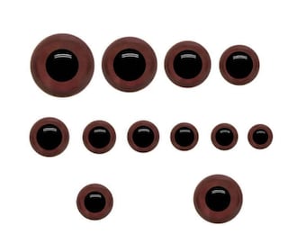 Brown Plastic Safety Eyes with Washers, Safety Eyes for Amigurumi, Crocheted and Knitted Dolls and Animals, Stuffed Animal Eyes