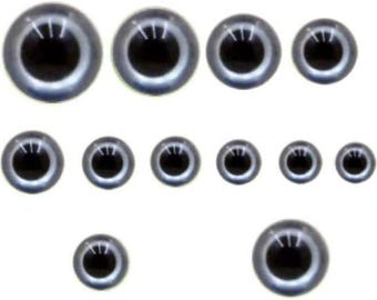 Gray Plastic Safety Eyes with Washers, Safety Eyes for Amigurumi, Crocheted and Knitted Dolls and Animals, Stuffed Animal Eyes