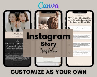 100 plantillas de historias de Instagram / Personalízalas como tuyas / Edita en Canva