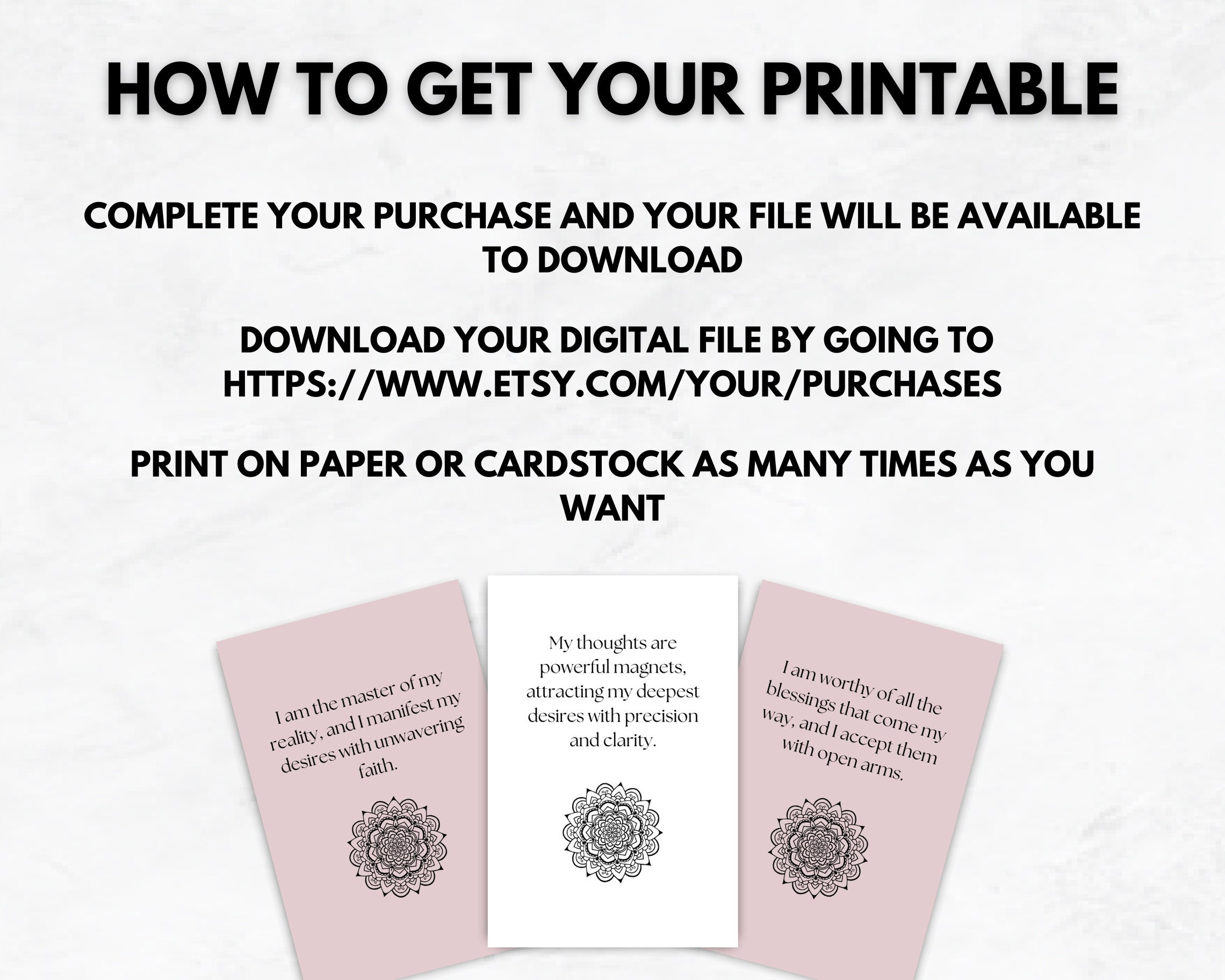 66 Manifestation Affirmation Cards, Digital Printable Cards, Canva ...