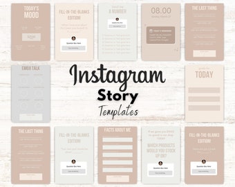 Plantillas atractivas para historias de Instagram / Personalízalas como tuyas / Edita en Canva