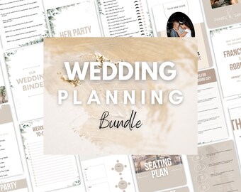 Paquete de planificación de bodas: invitaciones, itinerarios y plantillas de Canva (digitales)