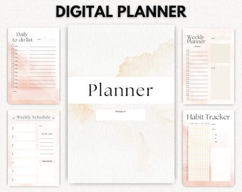 Planificador diario, semanal y mensual imprimible (descarga digital)