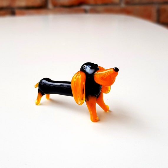 Hand Blown Art Glass Dog Figurine #T03-03