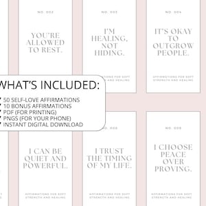 50 Affirmation Cards Printable, Affirmation Cards Digital, Vision Board Printables, Affirmation Cards Deck, Positive Affirmation Cards Pdf
