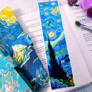 Starry Night Bookmark: Hand-Painted Van Gogh Inspired Art