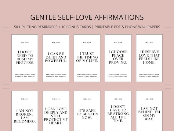 50 Affirmation Cards Printable, Affirmation Cards Digital, Vision Board Printables, Affirmation Cards Deck, Positive Affirmation Cards Pdf