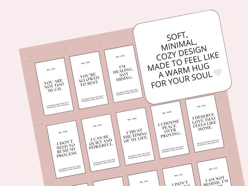 50 Affirmation Cards Printable, Affirmation Cards Digital, Vision Board Printables, Affirmation Cards Deck, Positive Affirmation Cards Pdf