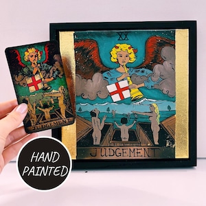 Wahrsagung Wandkunst, Tarot Karte Gericht 20 Major Arcana Ölgemälde, Rider Warte Deck, Spiritualität Wanddekor Kunst, Gothic Wohnkultur