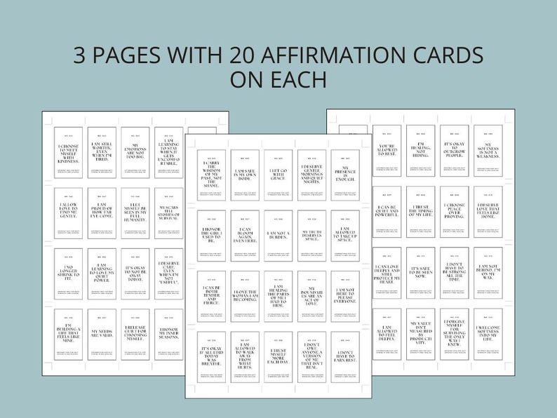 50 Printable Affirmation Cards: Self-love Vision Board (PDF) - Etsy