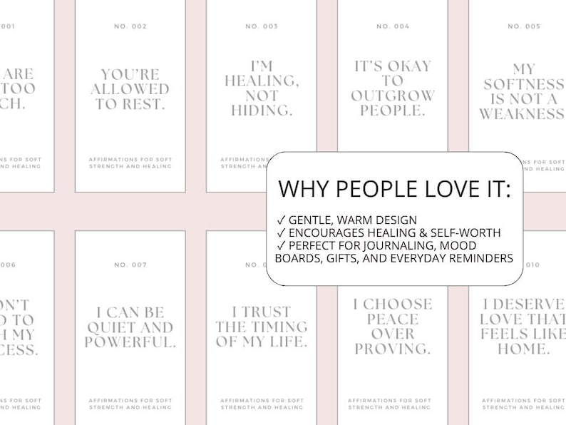 50 Affirmation Cards Printable, Affirmation Cards Digital, Vision Board Printables, Affirmation Cards Deck, Positive Affirmation Cards Pdf