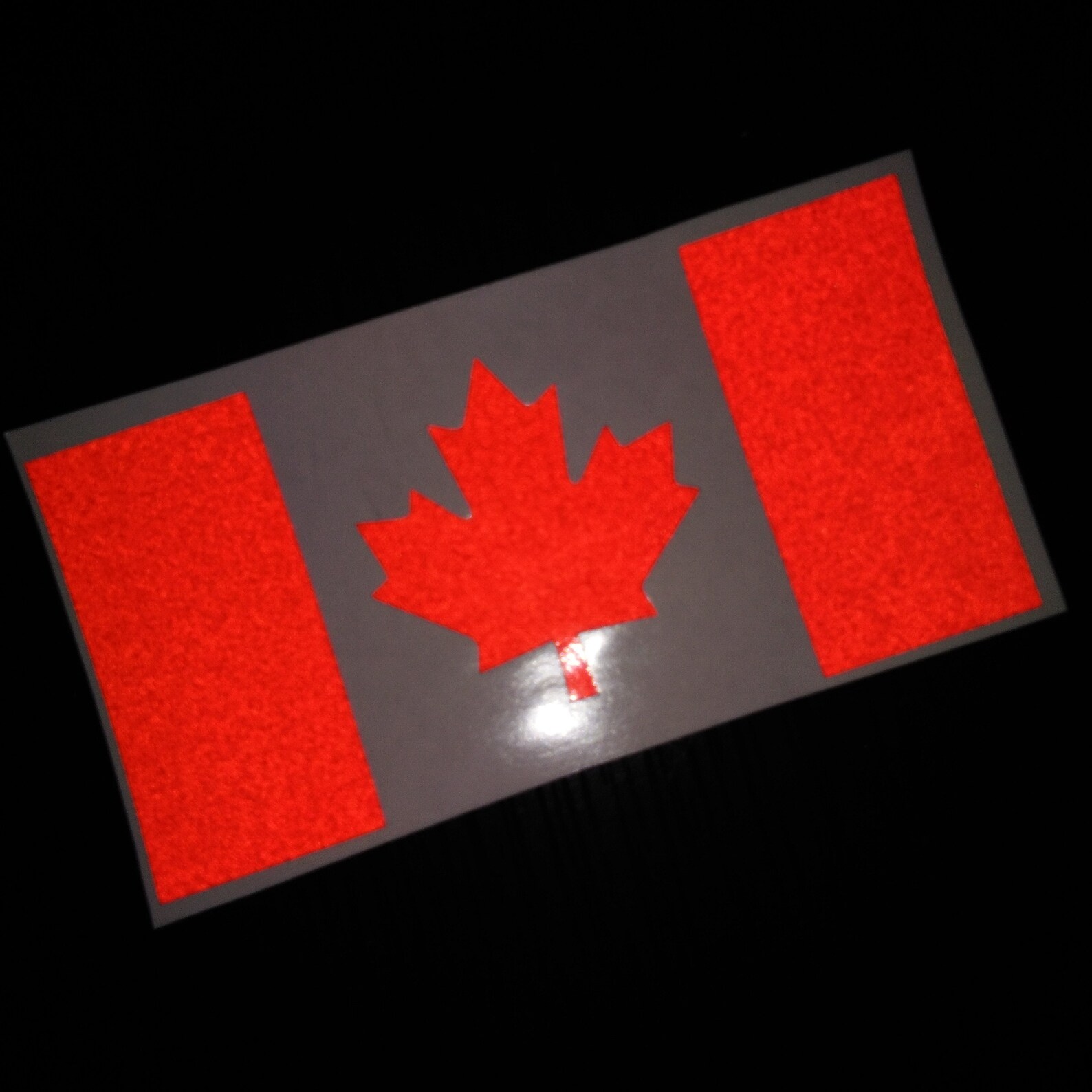 Red Canada Canadian Flag Maple Reflective Sticker Decal Safety Etsy
