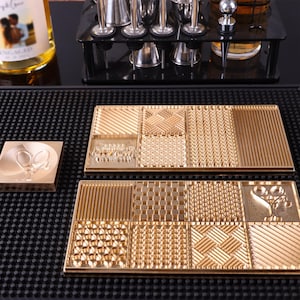 Vassoio per cubetti di ghiaccio personalizzato | Piatto di ghiaccio in ottone personalizzato per bar | Timbro per cubetti di ghiaccio al whisky | Timbro del marchio del ghiaccio | Regali per il barista