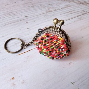 Loja da Ucrânia, Pequeno chaveiro porta-moedas com contas, Porta-pílulas de viagem, Bolsa para troco.