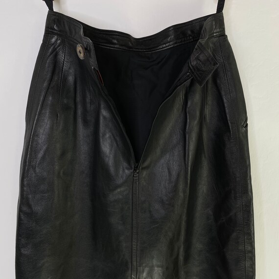 Vintage Loewe High Waist Pencil Leather Skirt - Gem