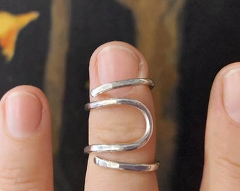 Anillo férula para dedo de plata de ley: Soporte ajustable