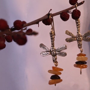 Bronze Libellen Ohrringe Bild 4